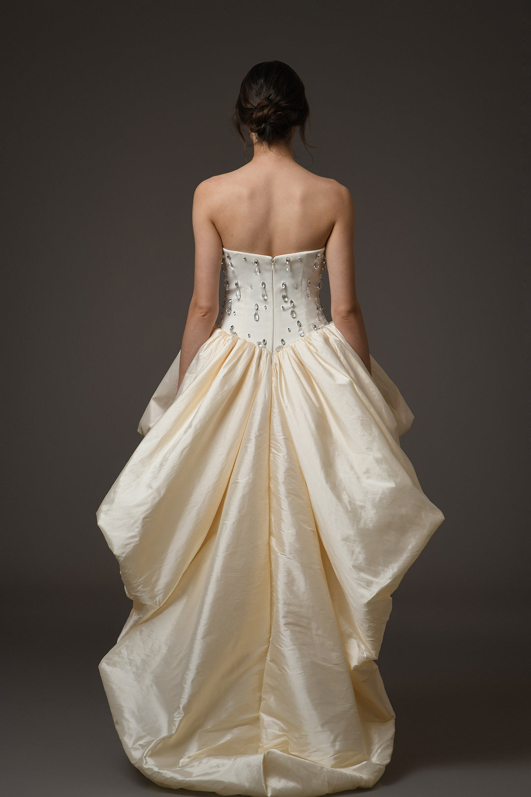 Strapless Mini Dress with Crystal Embroidery