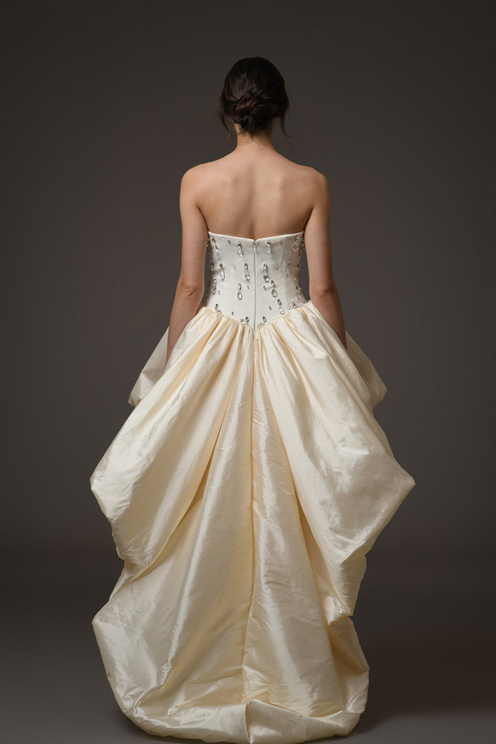 Strapless Mini Dress with Crystal Embroidery