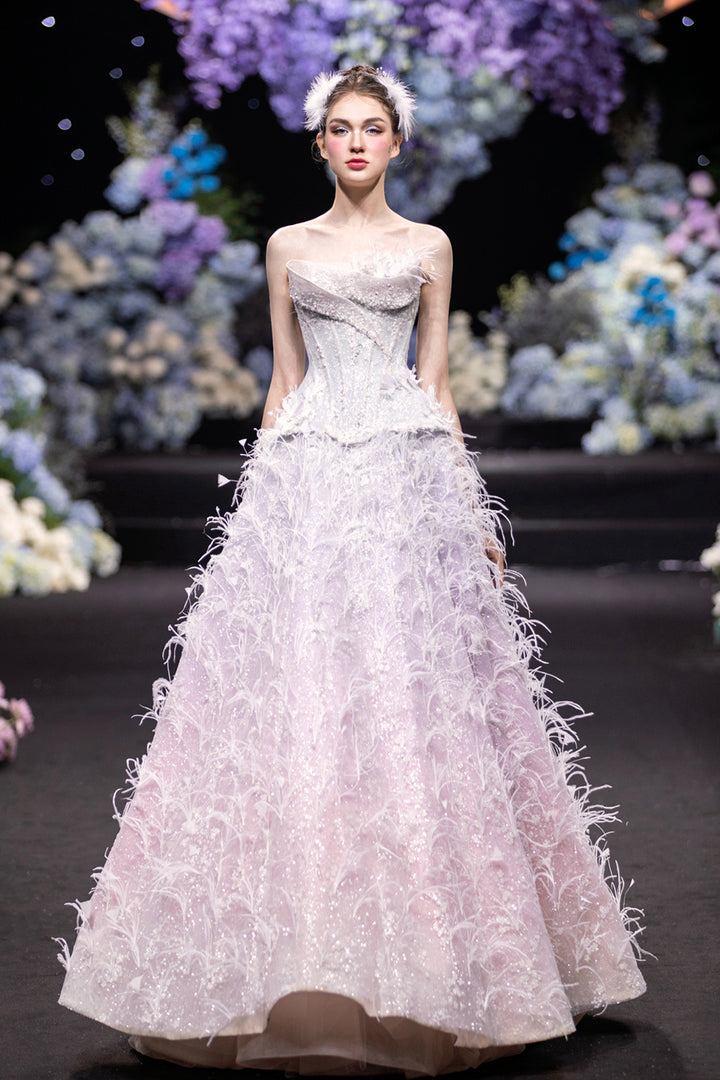 Sculpted Silhouette Strapless A-Line with Embellishments