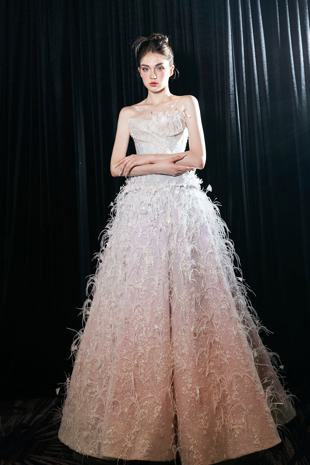 Sculpted Silhouette Strapless A-Line with Embellishments