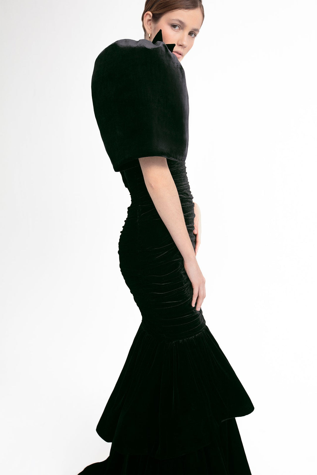 Velvet and Tulle Top and Draped Mermaid Skirt