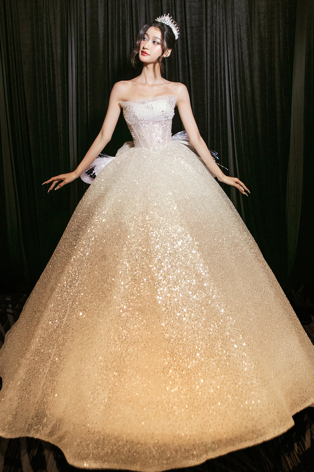 Sculpted Silhouette Corseted Bodice to Layered Tulle Dress