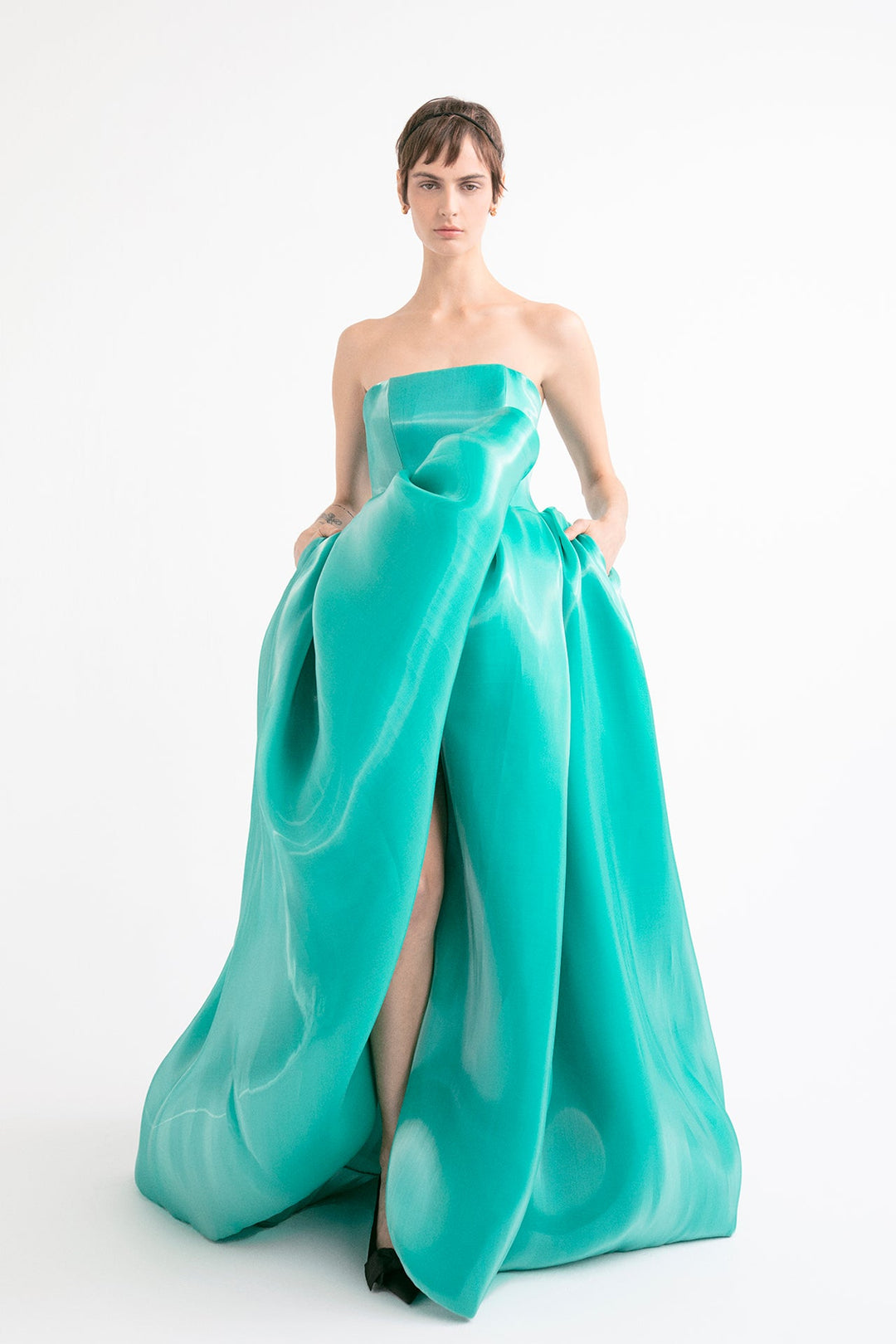 Triple Organza Strapless Princess Dress Blue / FR 36 Triple Organza Strapless Princess Dress Blue / FR 36