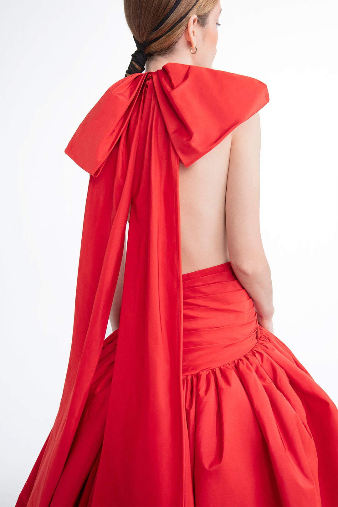 Silk and Taffeta A-line Pleated Dress