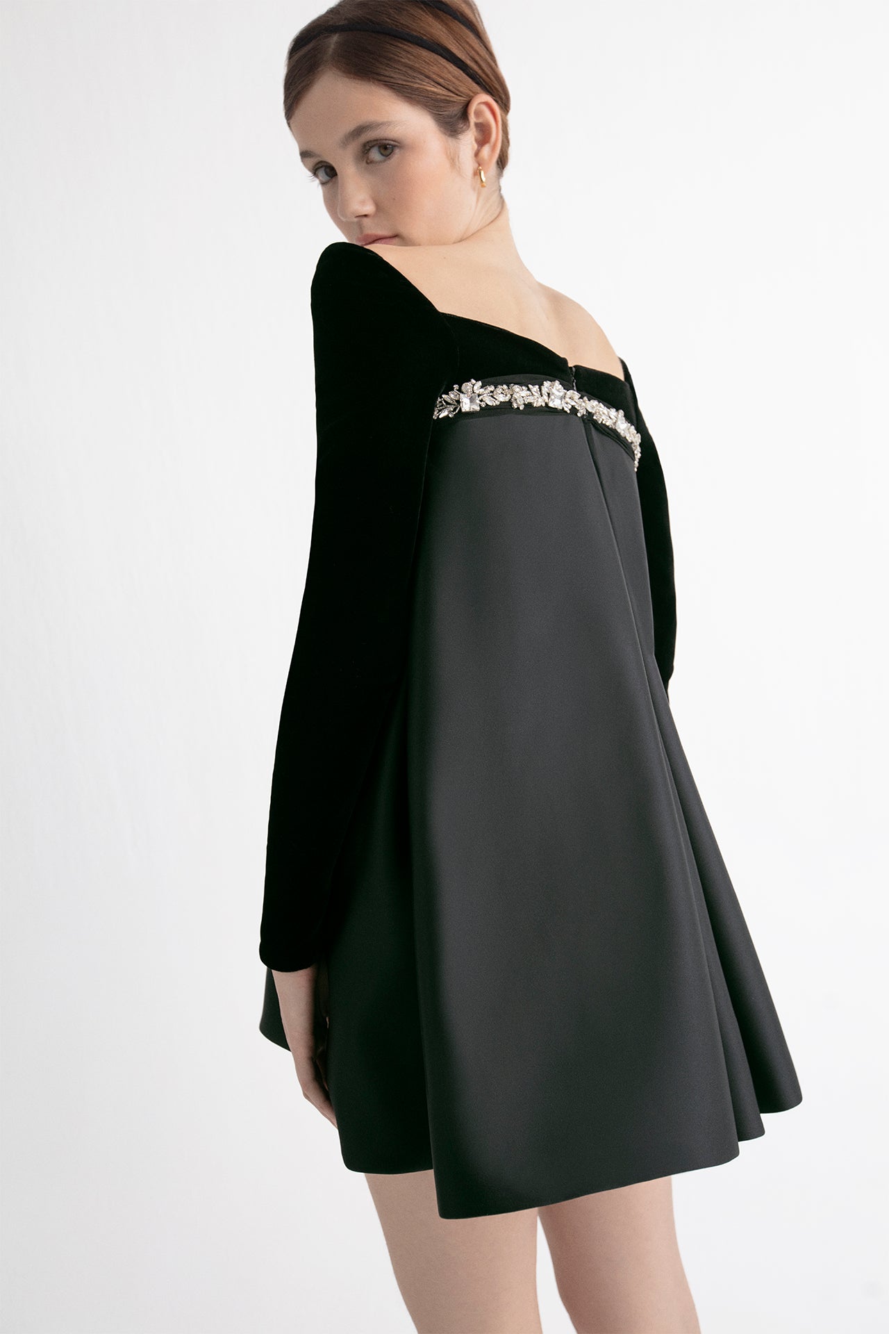 Velvet and Silk Baby Doll Mini Dress – M.R DESIGN