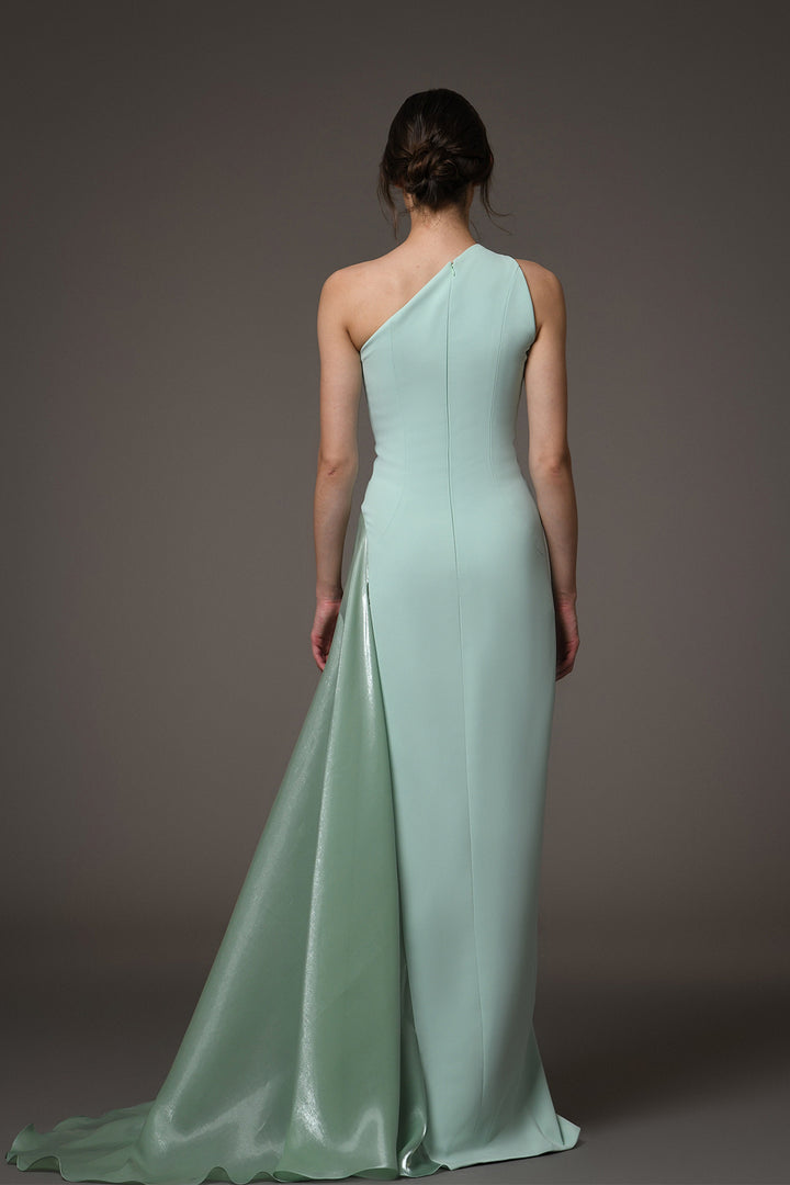 One-Shoulder Long Dress with Cutout