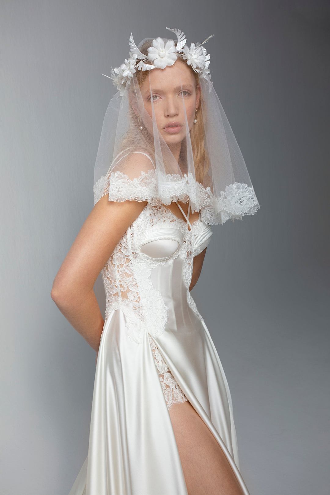 Slip Style Wedding Dress with Mermaid Silhouette, Corset Bodice, and U – M.R DESIGN Slip Style Wedding Dress with Mermaid Silhouette, Corset Bodice, and U – M.R DESIGN