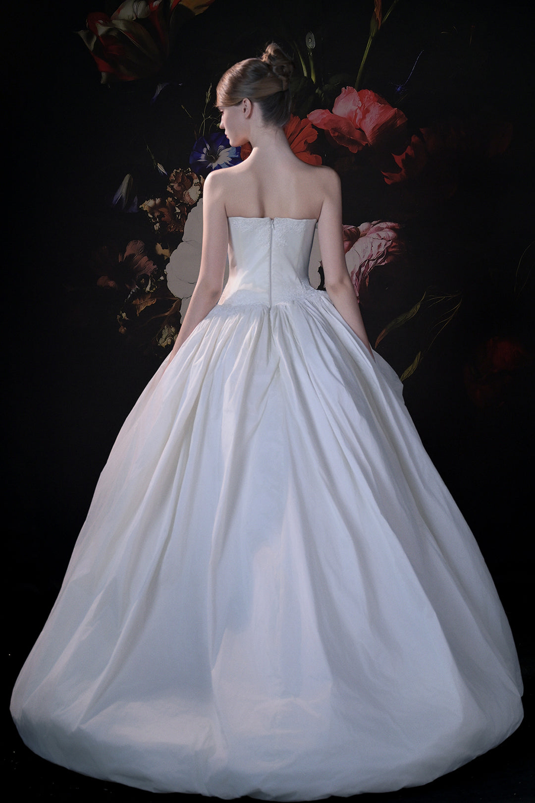 Strapless A-Line Dress with Layered Skirt