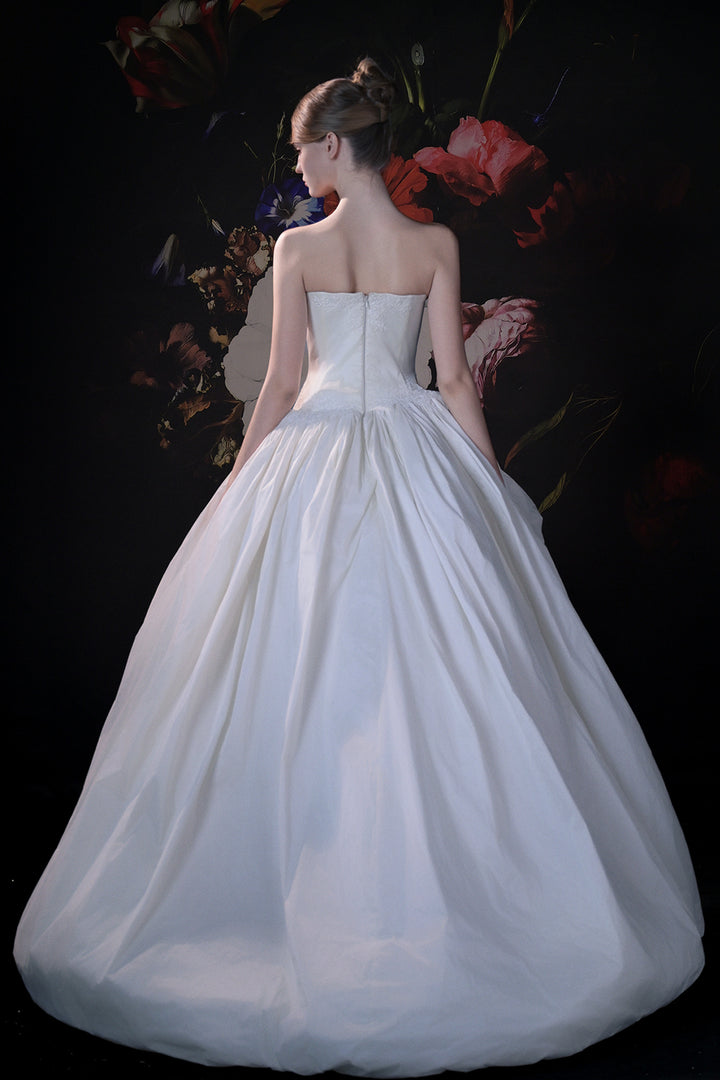 Strapless A-Line Dress with Layered Skirt