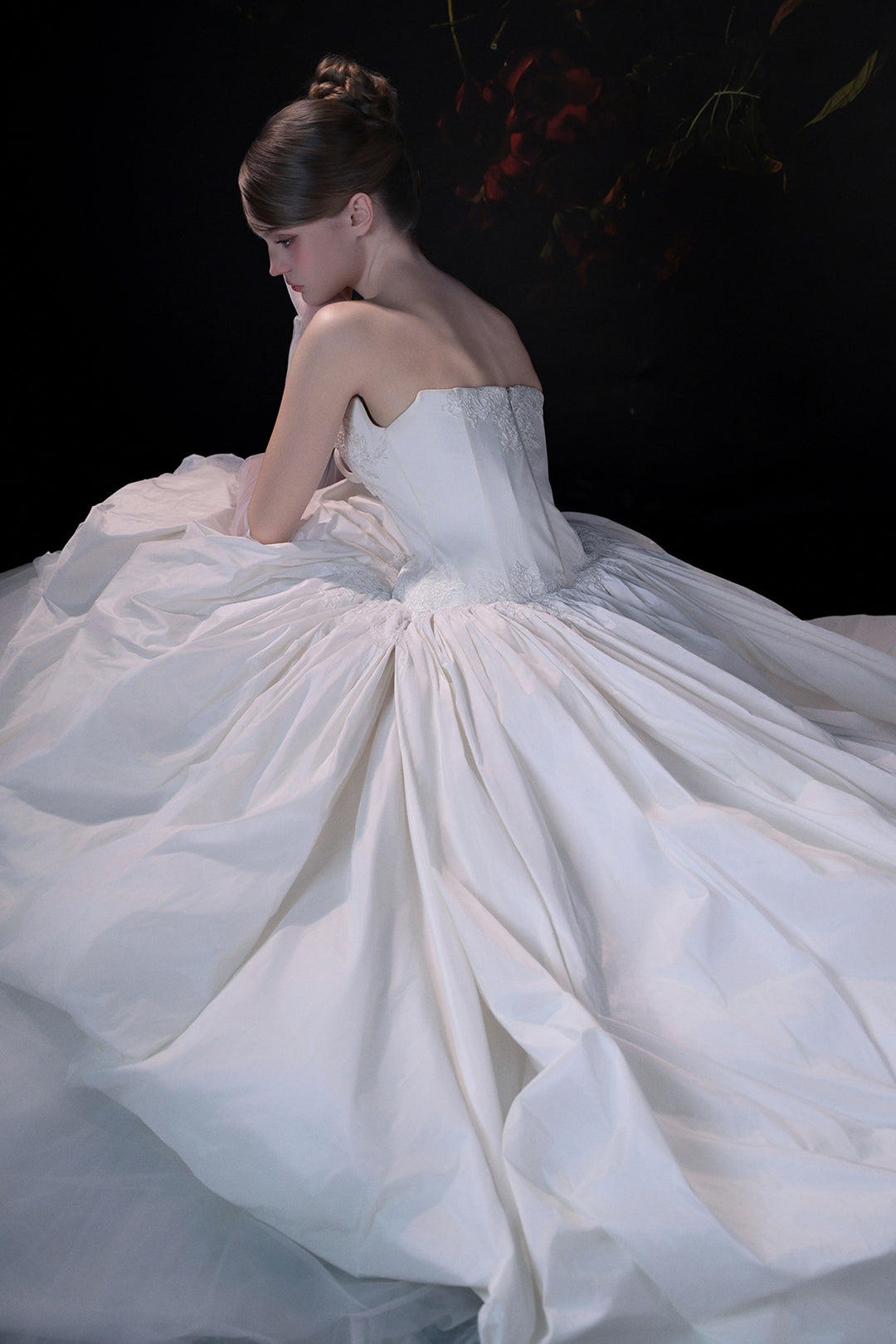 Strapless A-Line Dress with Layered Skirt