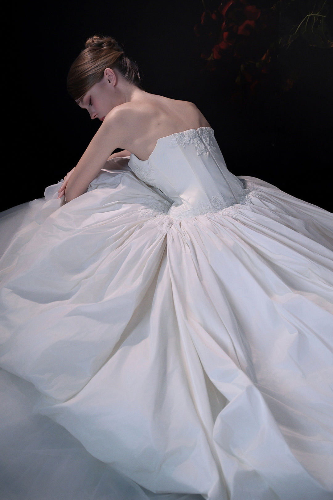 Strapless A-Line Dress with Layered Skirt