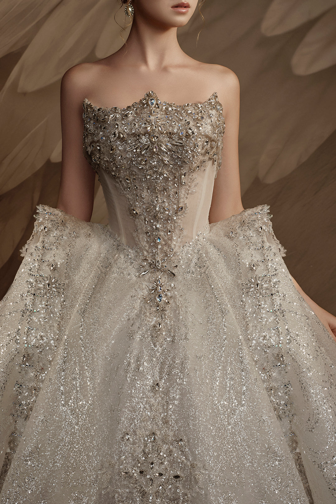 Strapless Embellished Corset Ballgown