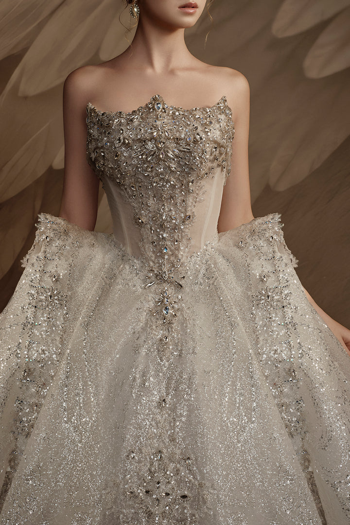 Strapless Embellished Corset Ballgown