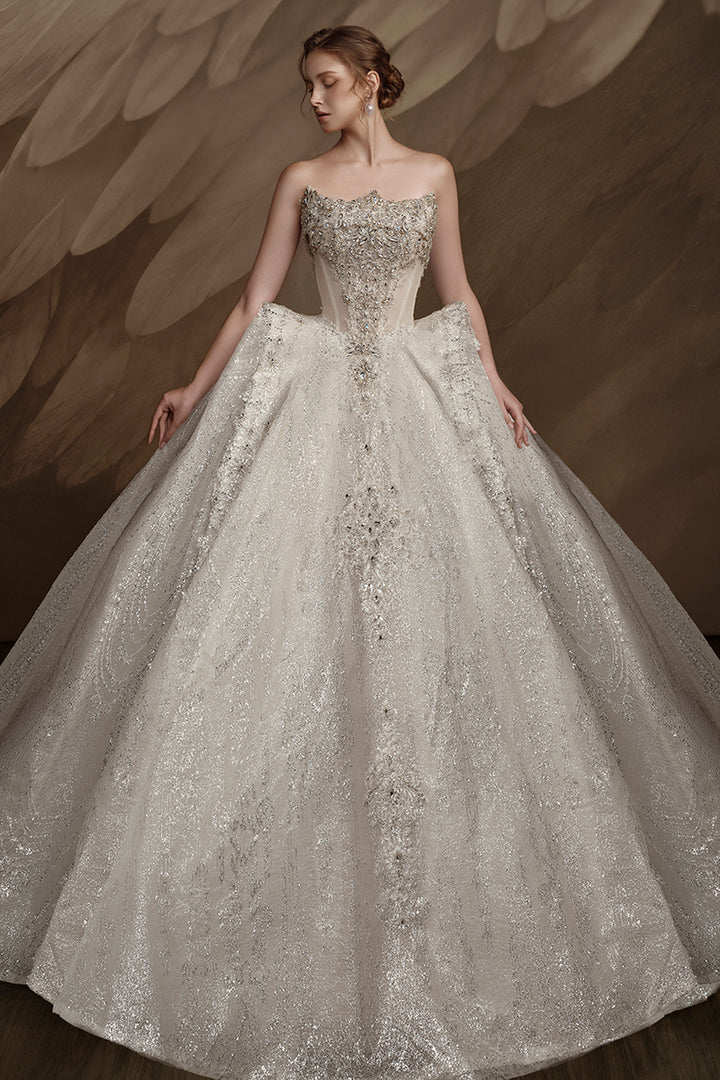 Strapless Embellished Corset Ballgown