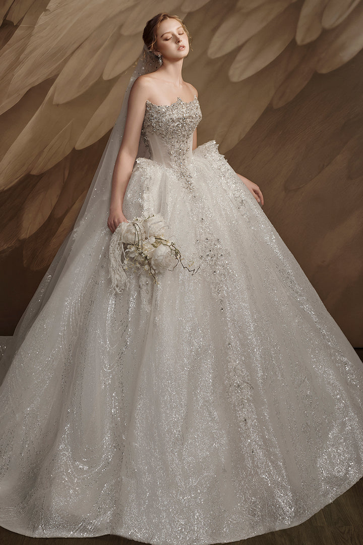 Strapless Embellished Corset Ballgown
