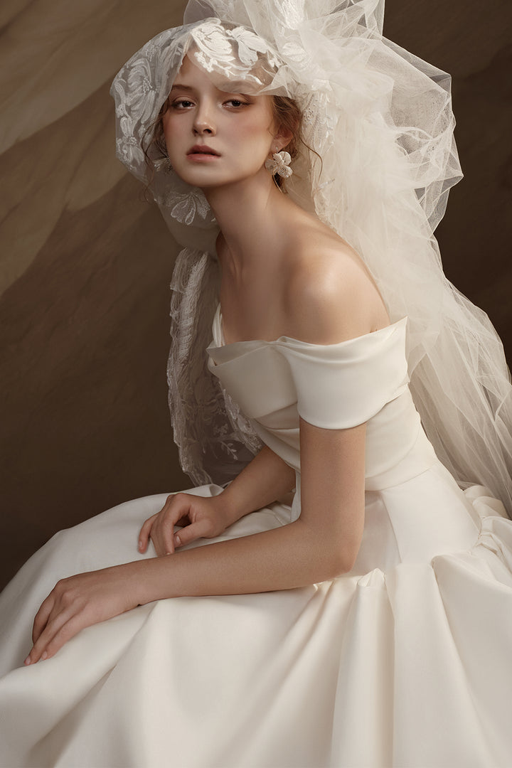 Off-The-Shoulder Long A-Line Dress