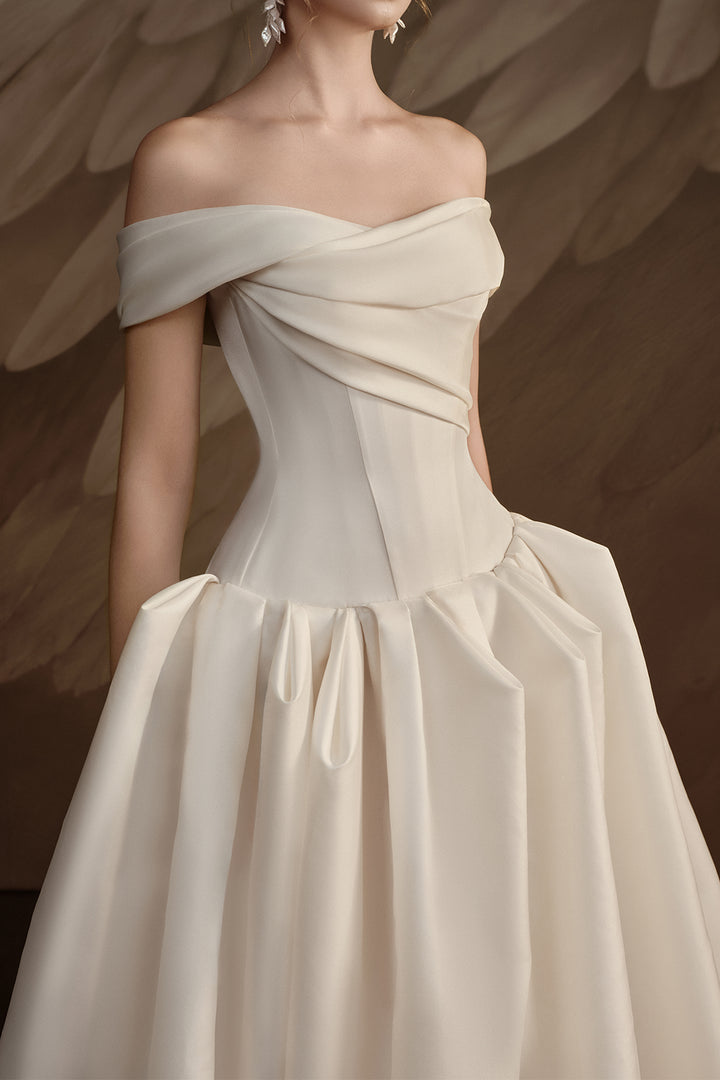 Off-The-Shoulder Long A-Line Dress