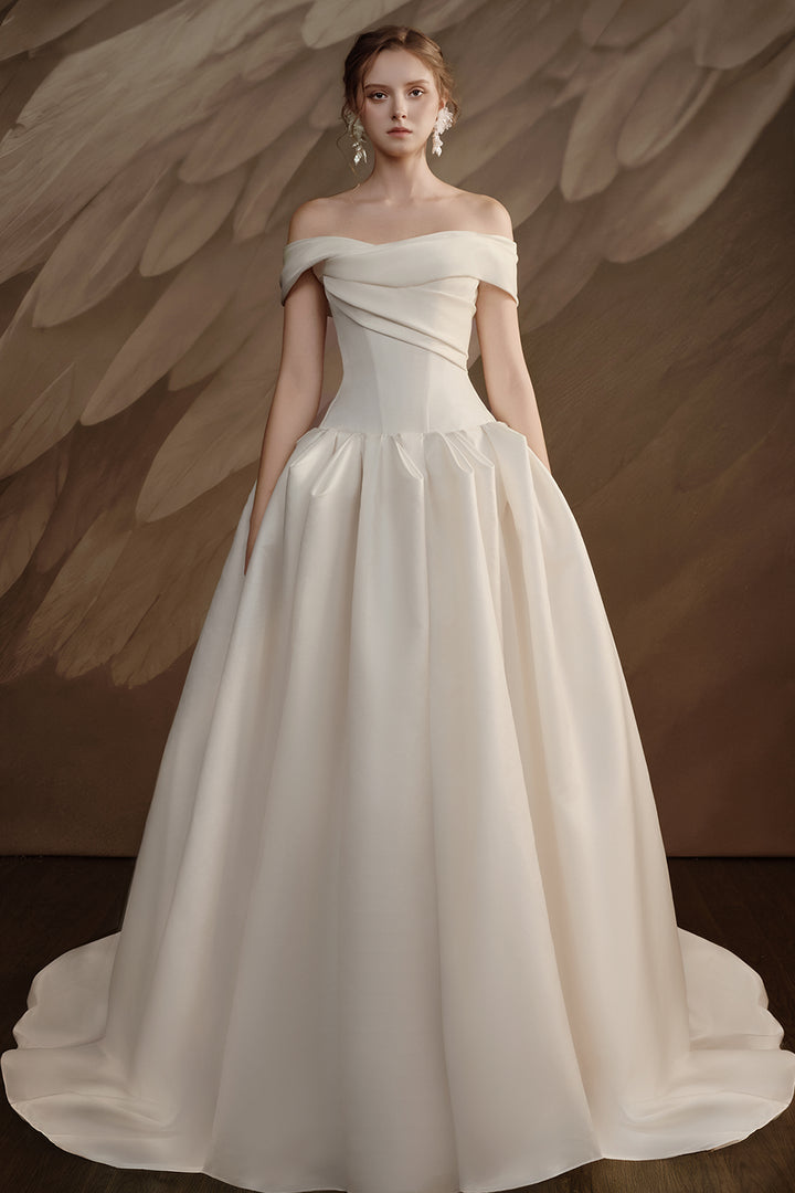 Off-The-Shoulder Long A-Line Dress