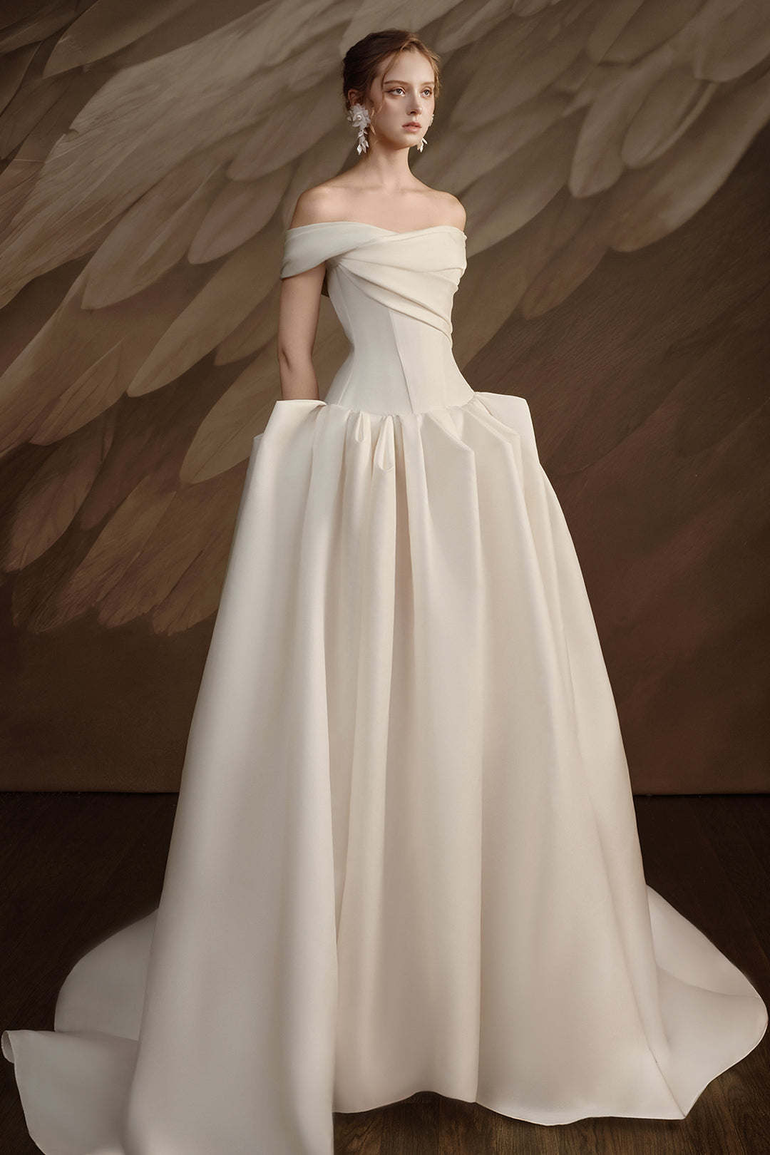 Off-The-Shoulder Long A-Line Dress