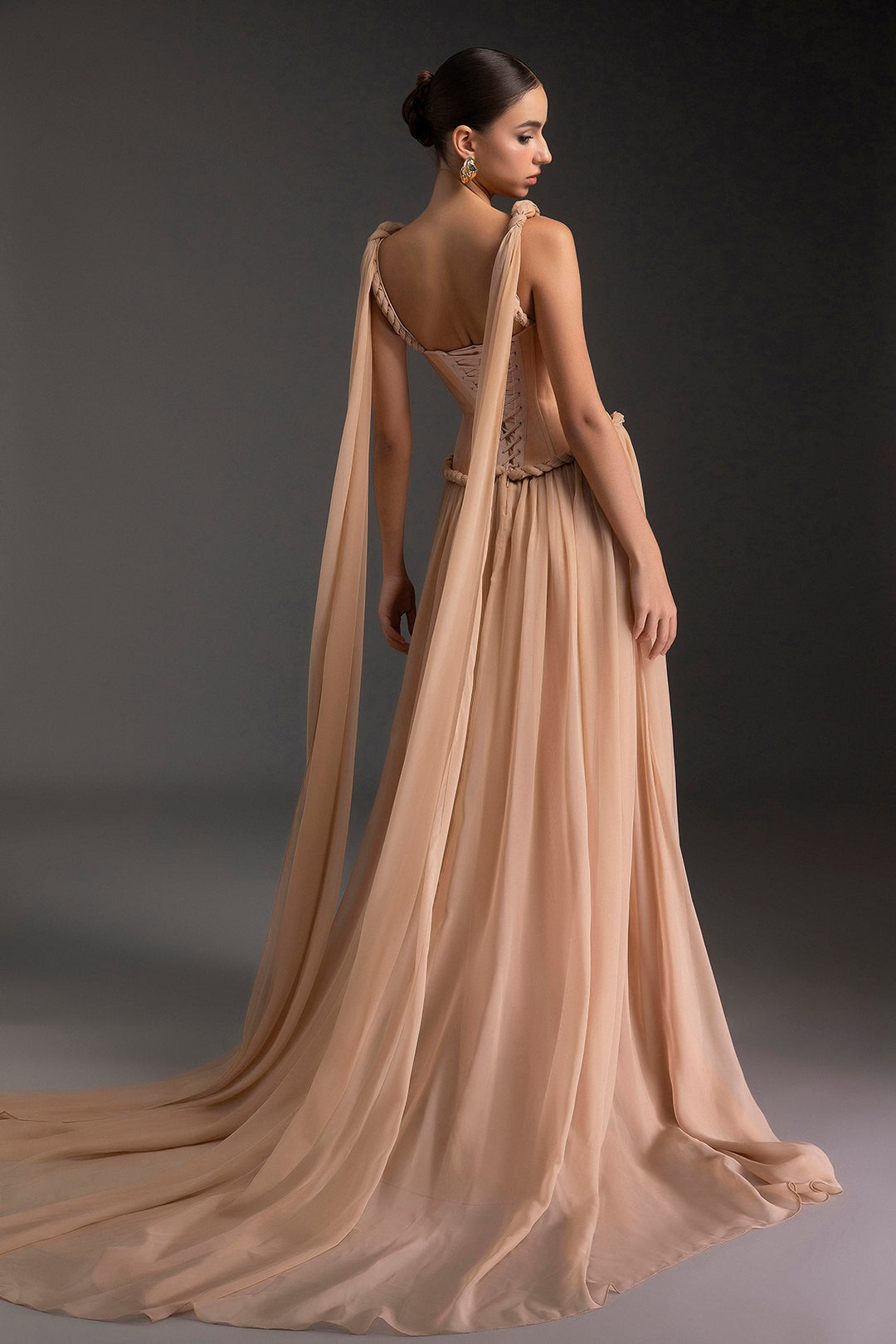 Corset-Bodice Tulle Dress with Ethereal Skirt