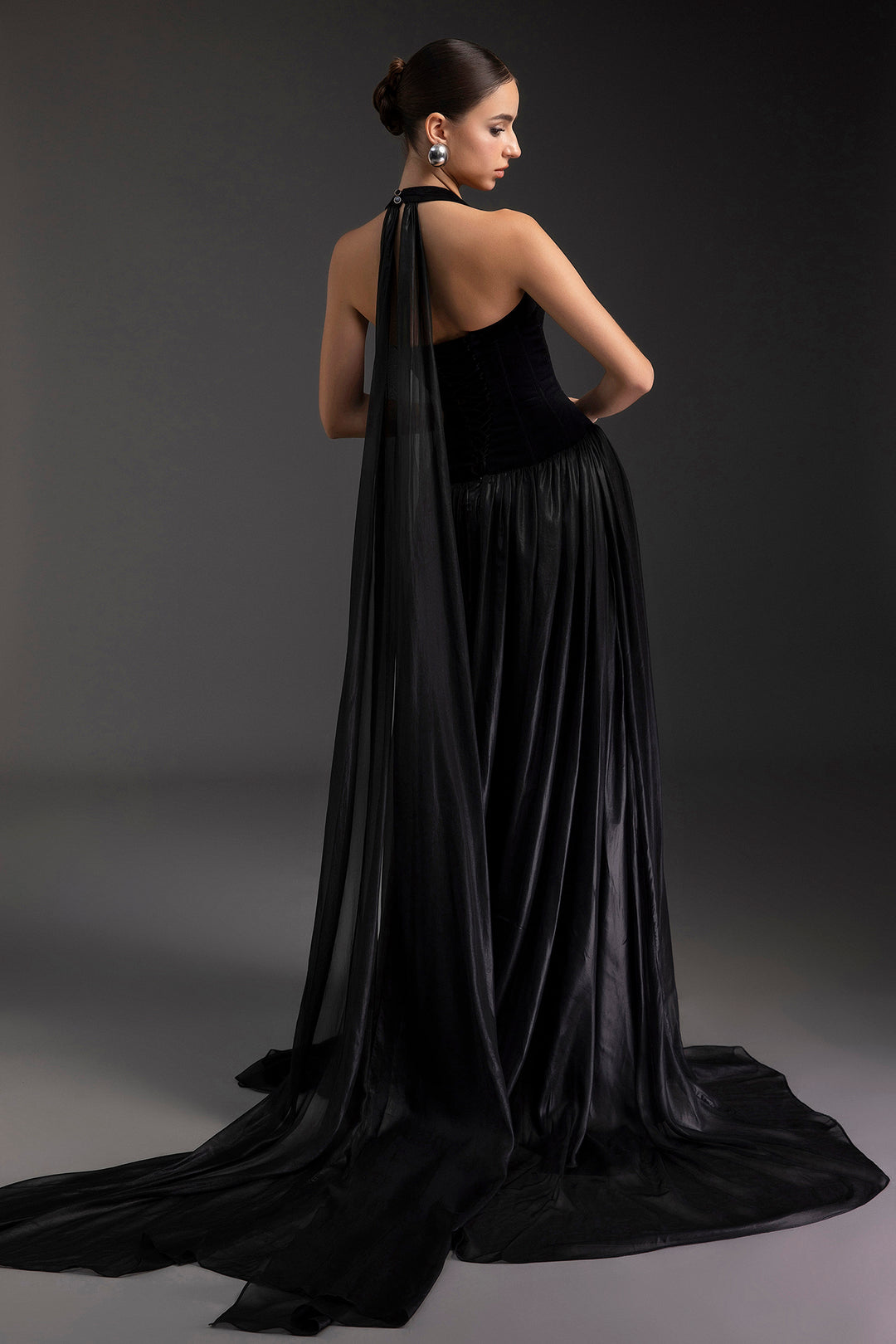Sleeveless Chiffon A-Line Corset Dress