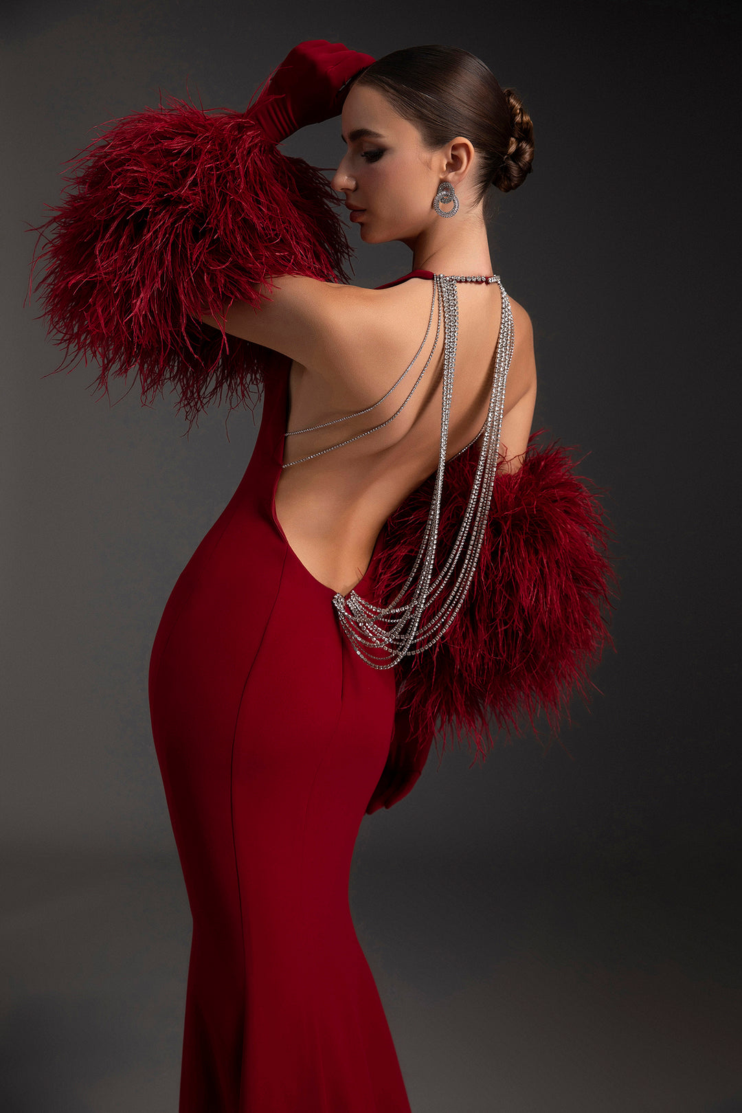 Halterneck Mermaid Draped Dress