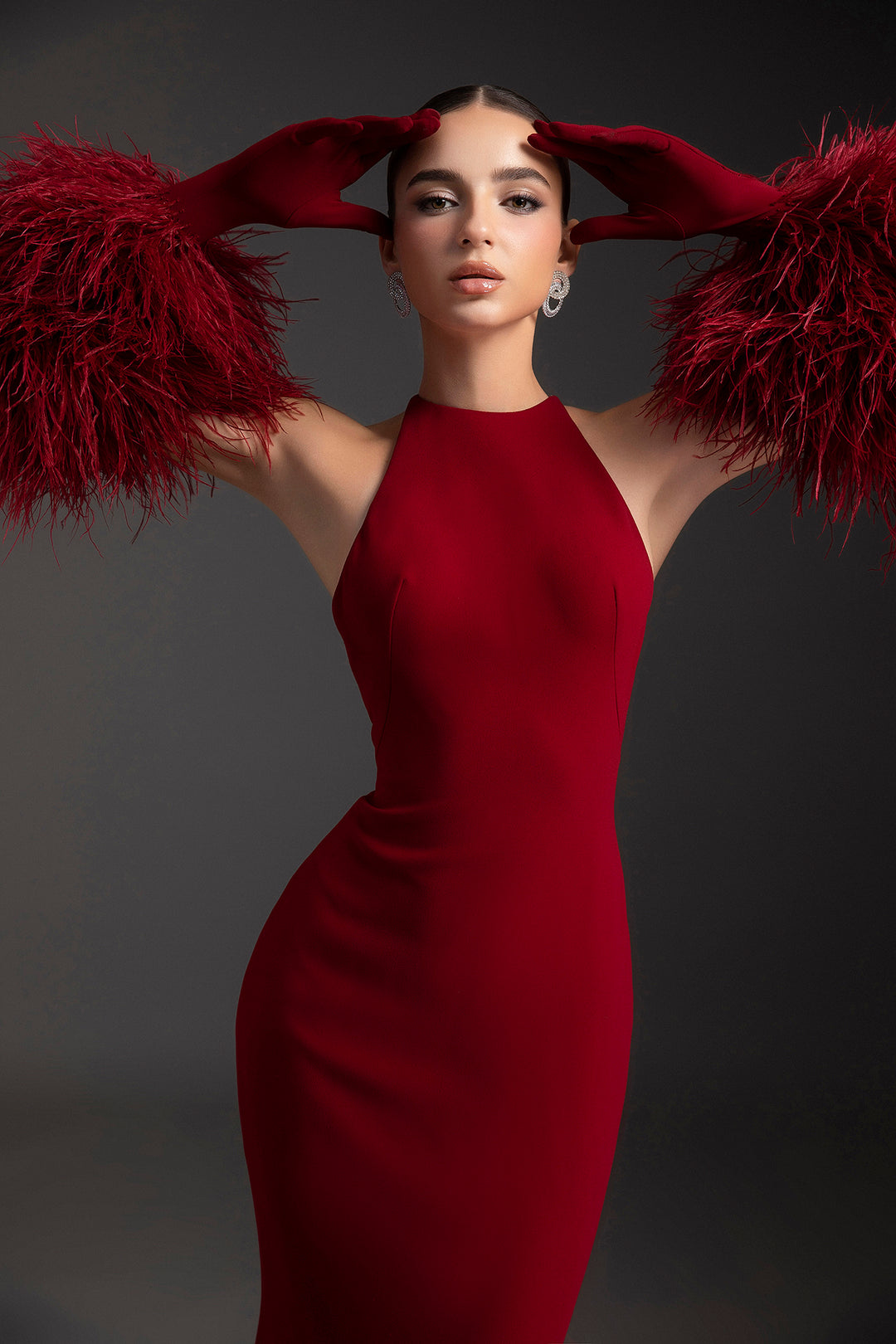 Halterneck Mermaid Draped Dress