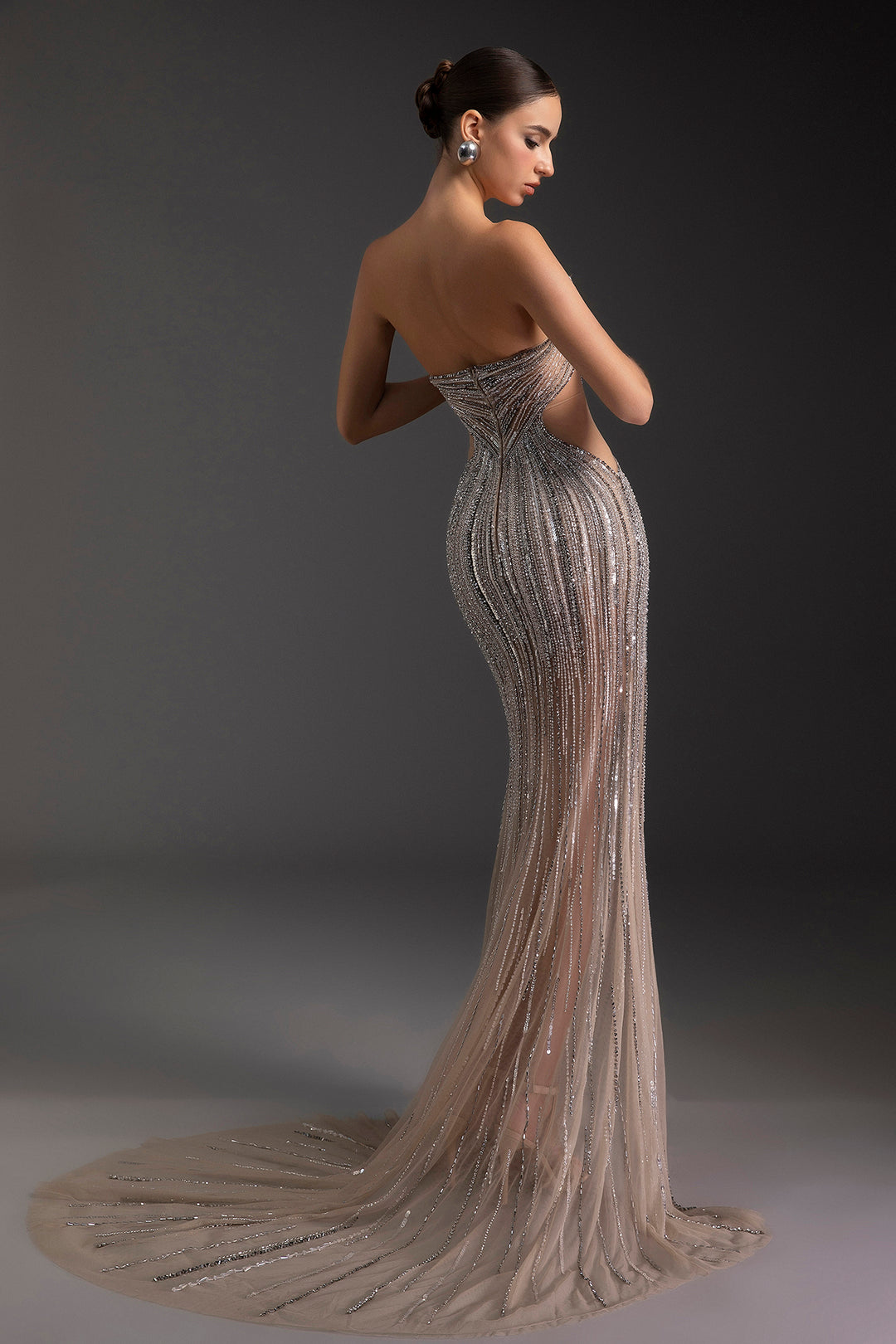 Shimmering Column Long Dress