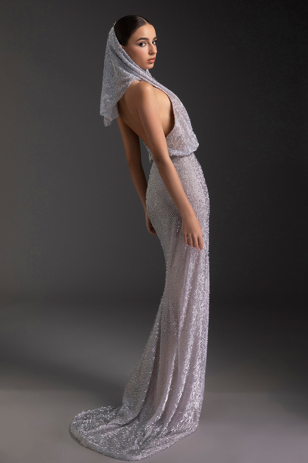 Sequin Plunging V-Neck Dress