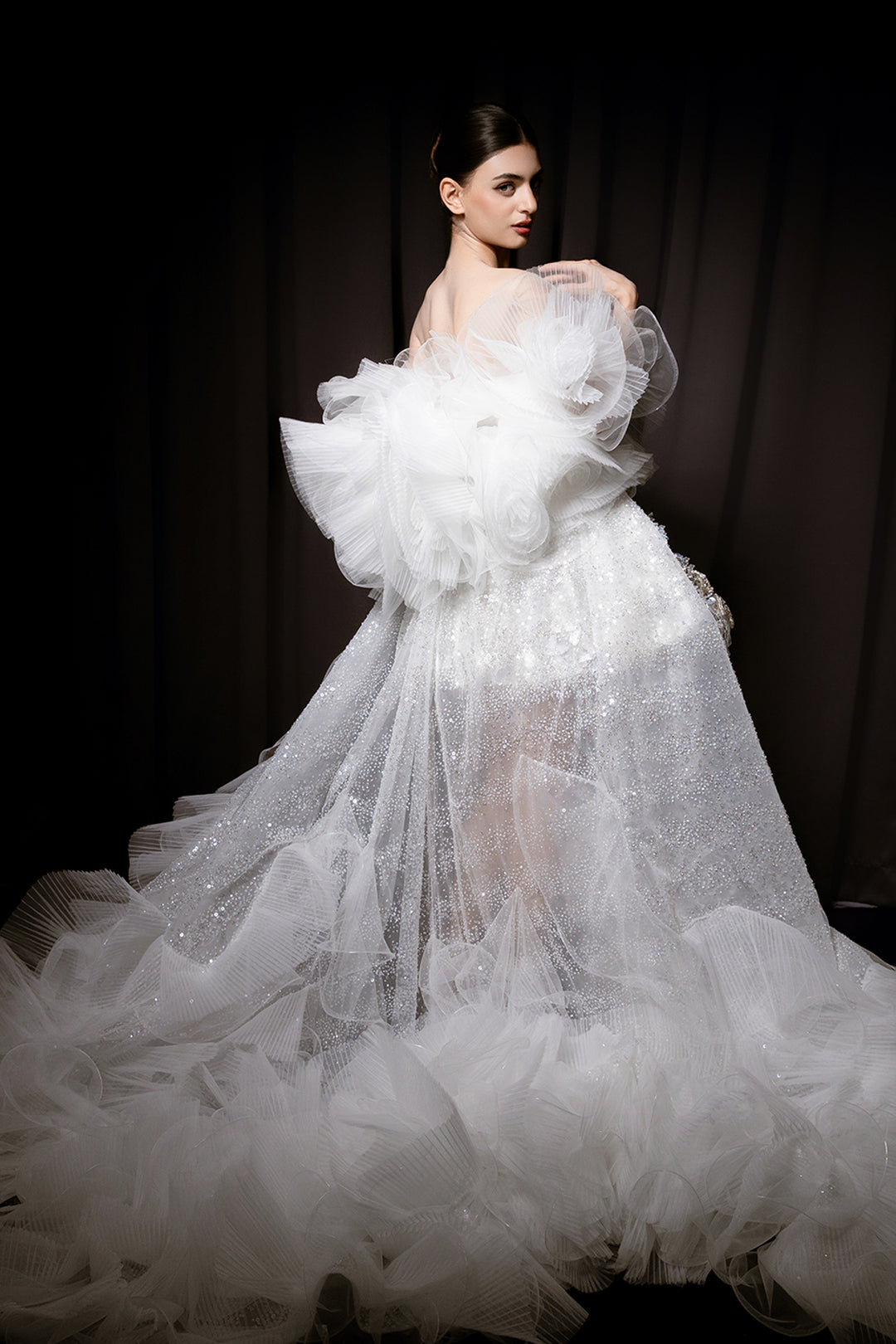 Strapless A-Line Dress with Voluminous Skirt