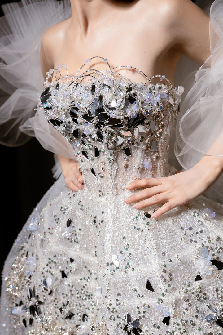 Strapless A-Line Dress with Voluminous Skirt