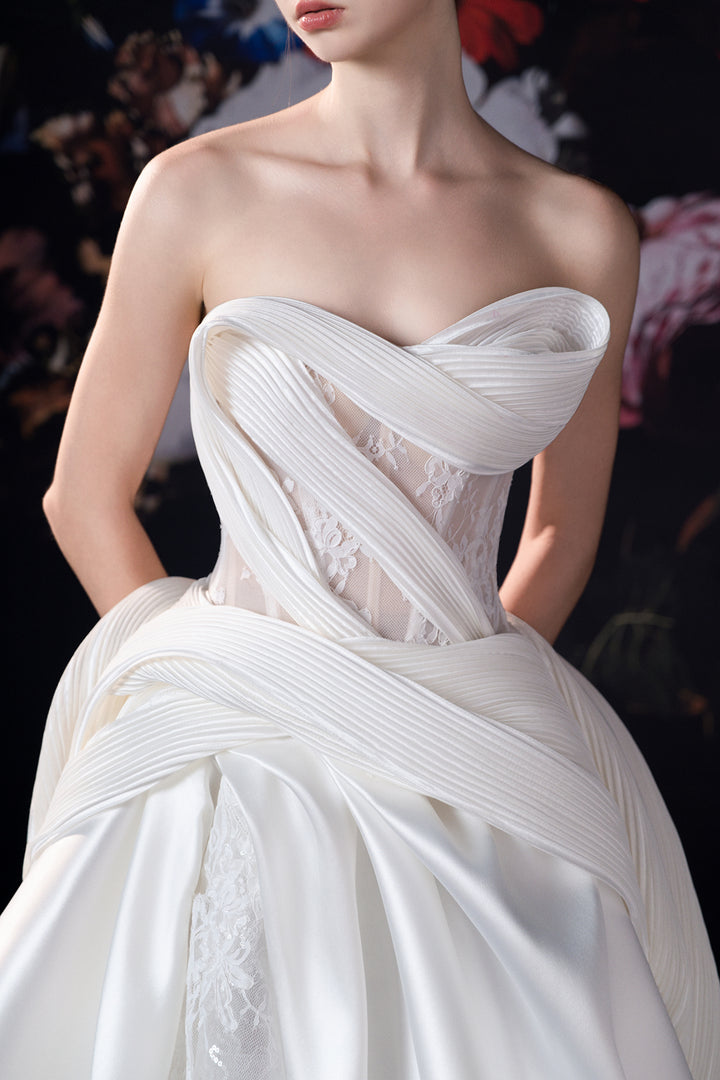 A-line Dress with Embroidered Overlay