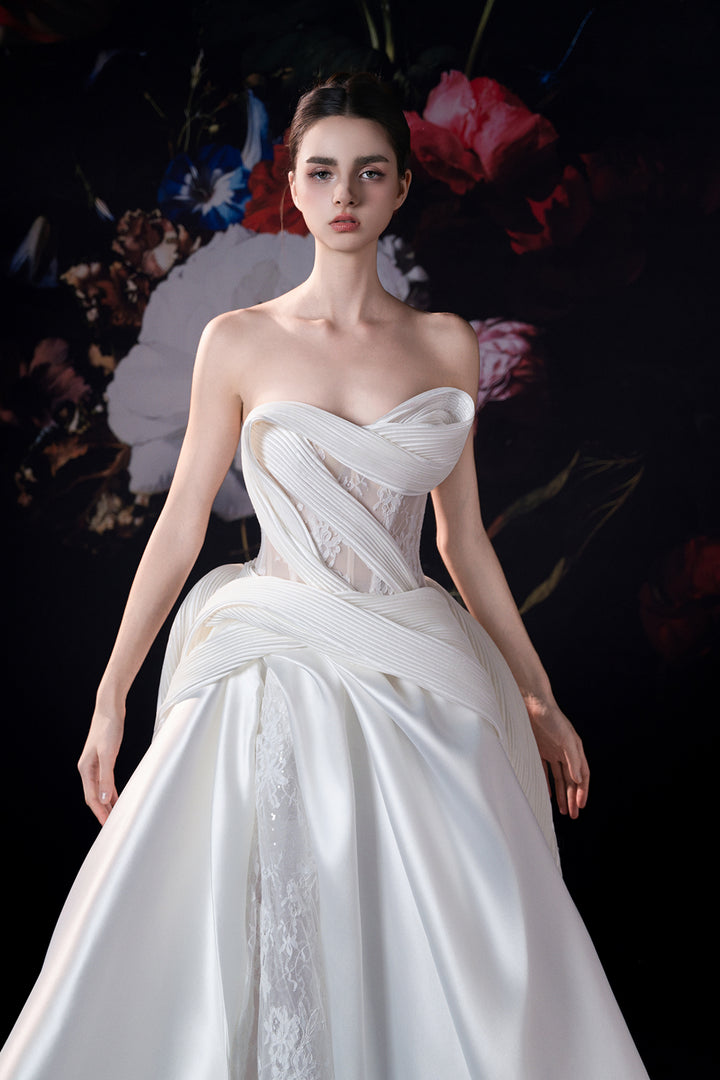 A-line Dress with Embroidered Overlay