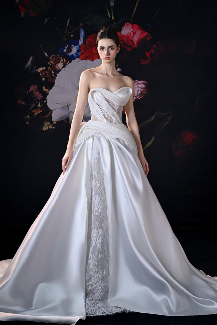 A-line Dress with Embroidered Overlay