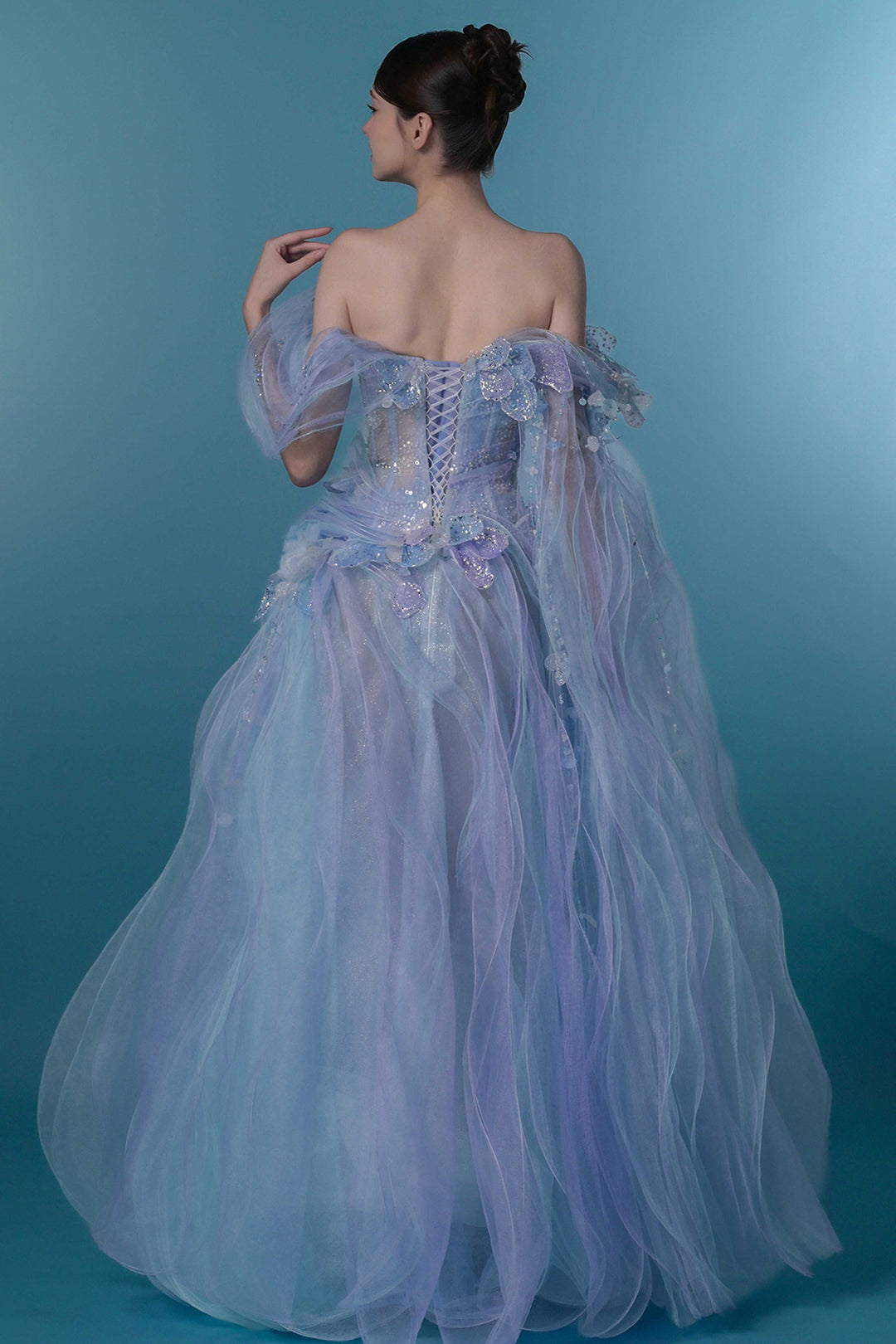 Embellished Off-The-Shoulder Tulle Dress