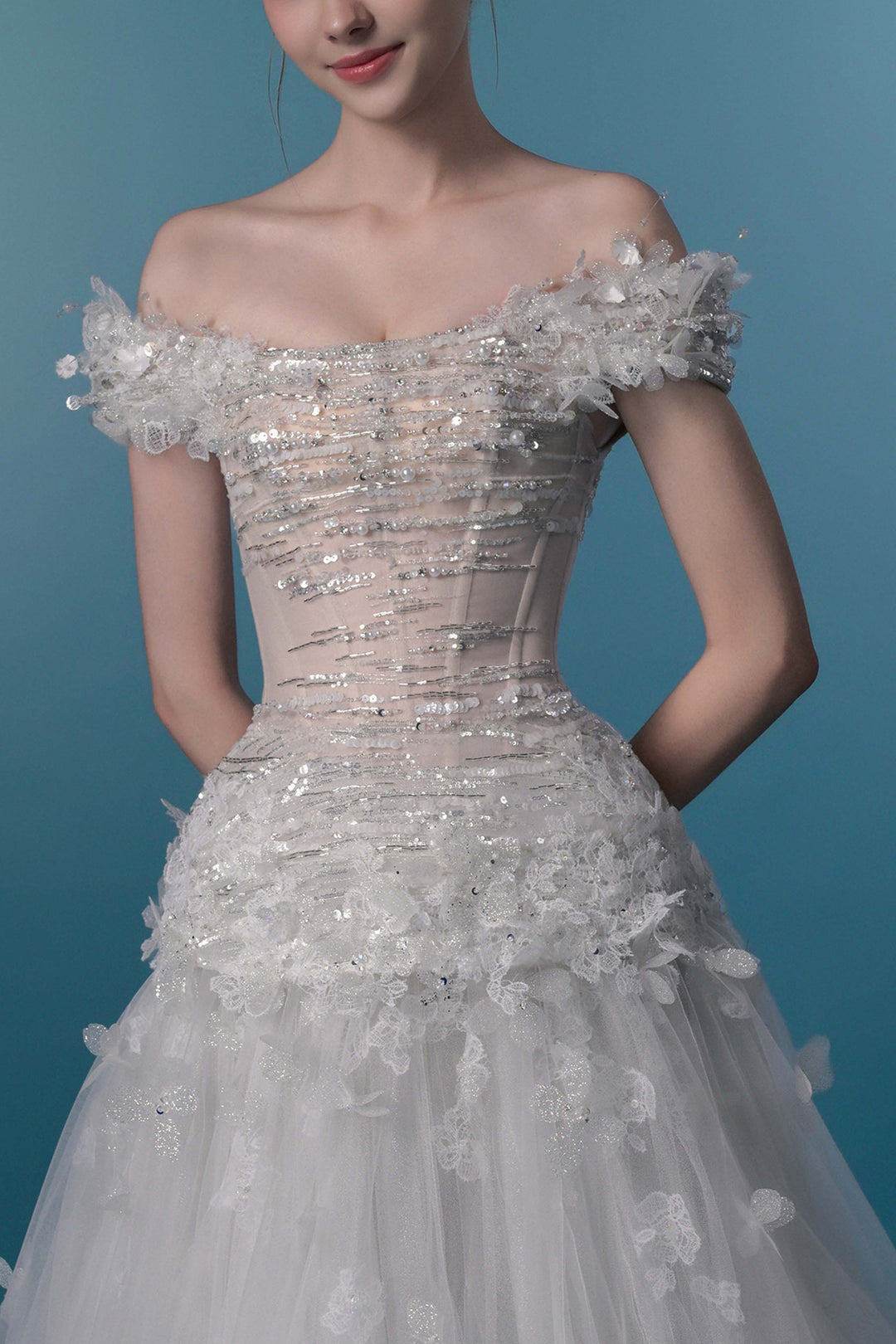 Off-The-Shoulder Neckline A-Line Dress