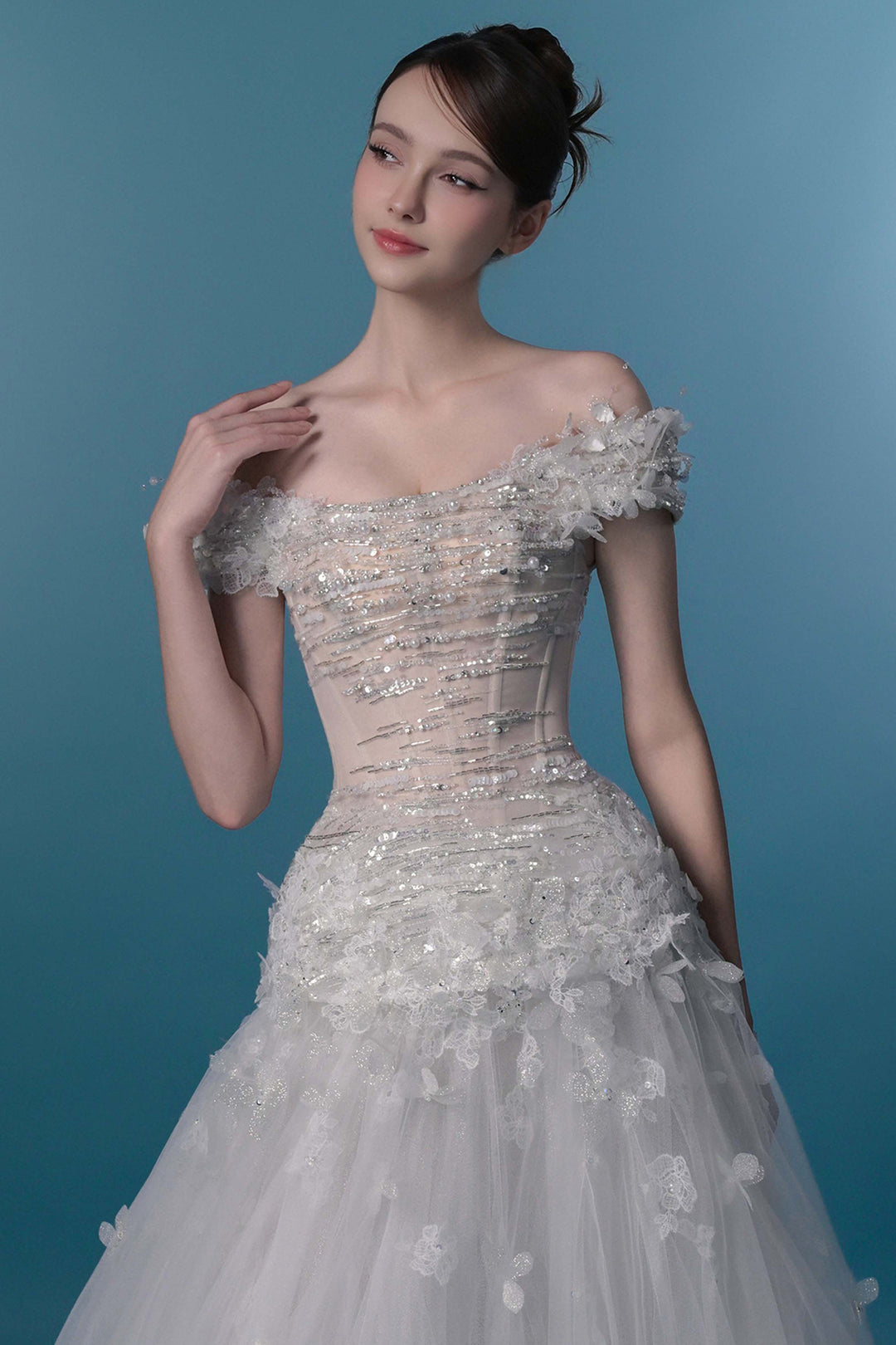 Off-The-Shoulder Neckline A-Line Dress