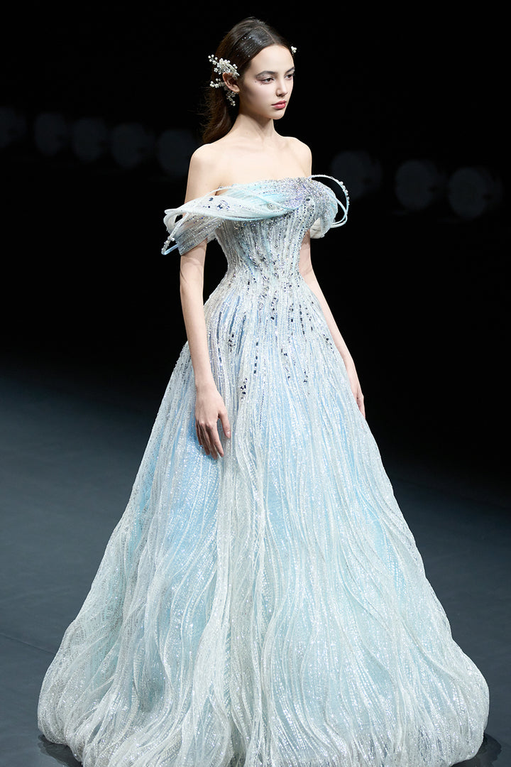 Sparkling Off-The-Shoulder A-Line Dress