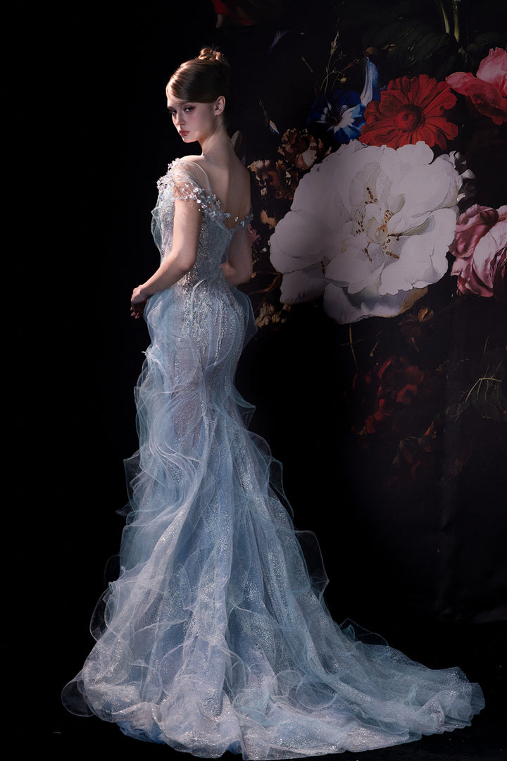 Mermaid Dress with Embroidered Corset