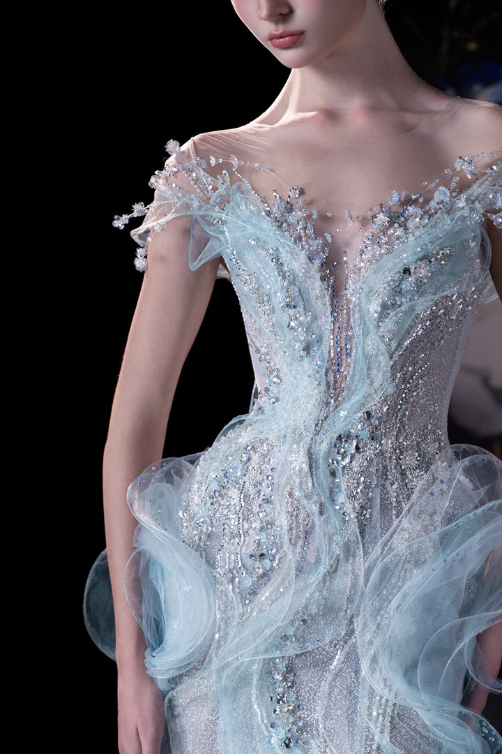 Mermaid Dress with Embroidered Corset