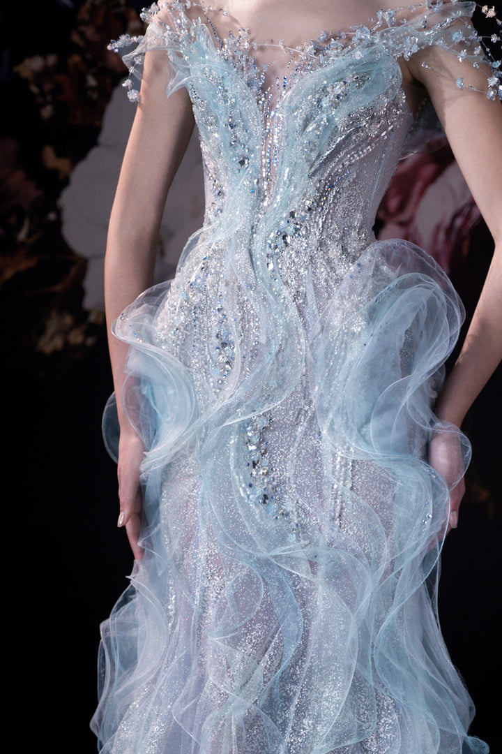 Mermaid Dress with Embroidered Corset