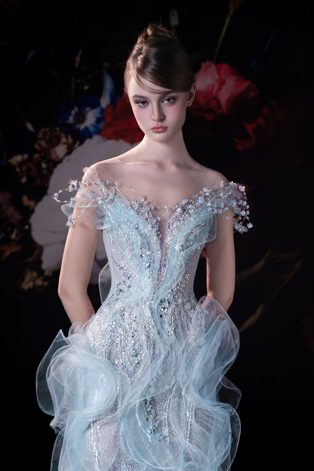 Mermaid Dress with Embroidered Corset