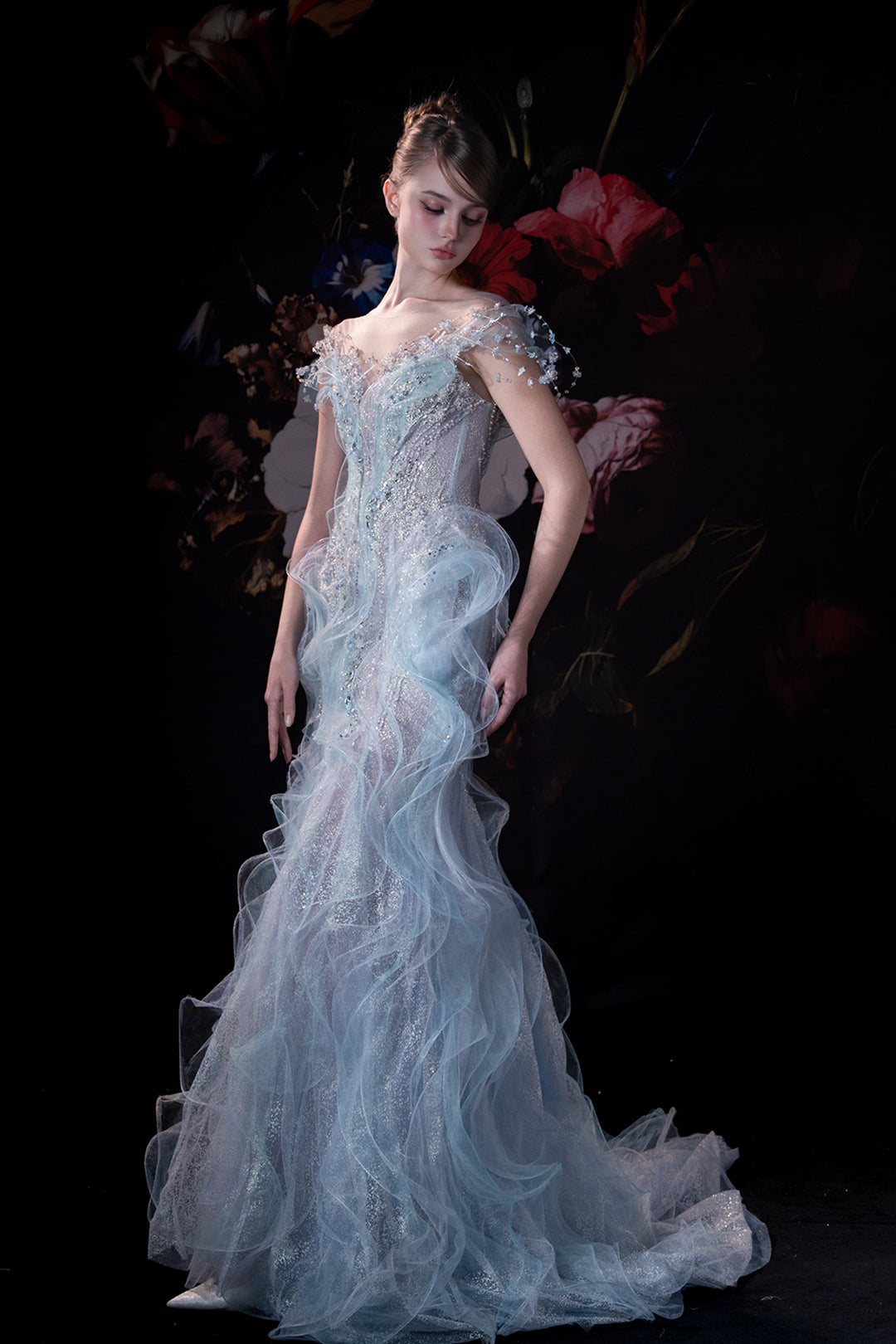 Mermaid Dress with Embroidered Corset