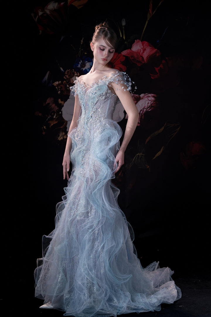 Mermaid Dress with Embroidered Corset