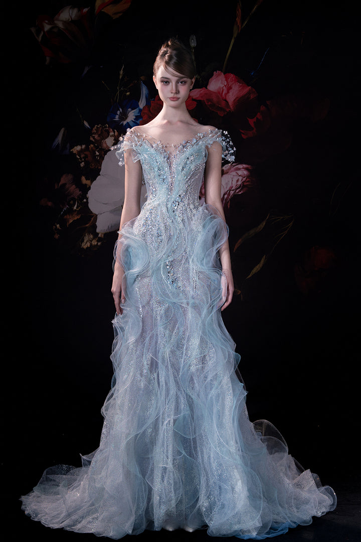 Mermaid Dress with Embroidered Corset