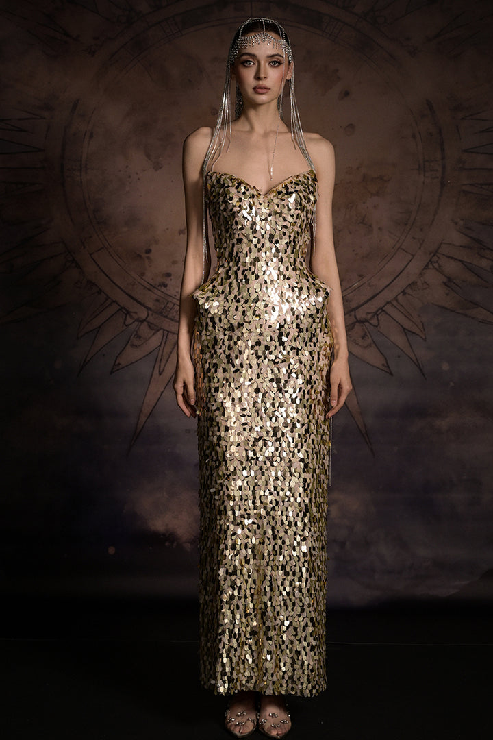 Strapless Sweetheart Column Floor Length Dress