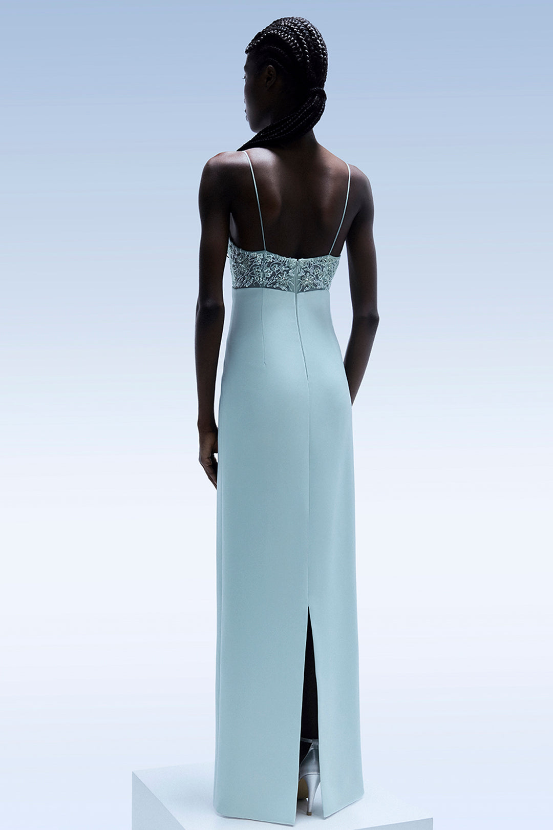 Spaghetti with Strap Embellished with Column Dress