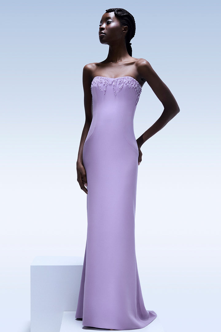 Strapless with Vine-Embellished Dress