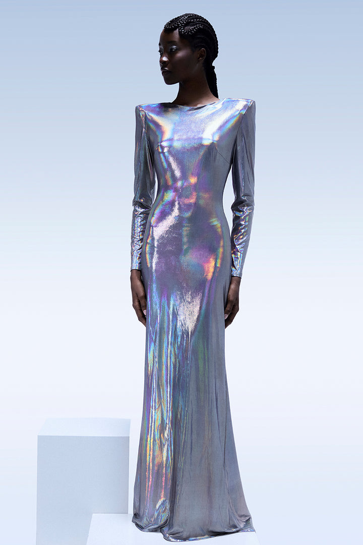 Long-Sleeved with Structured-Shoulder Dress
