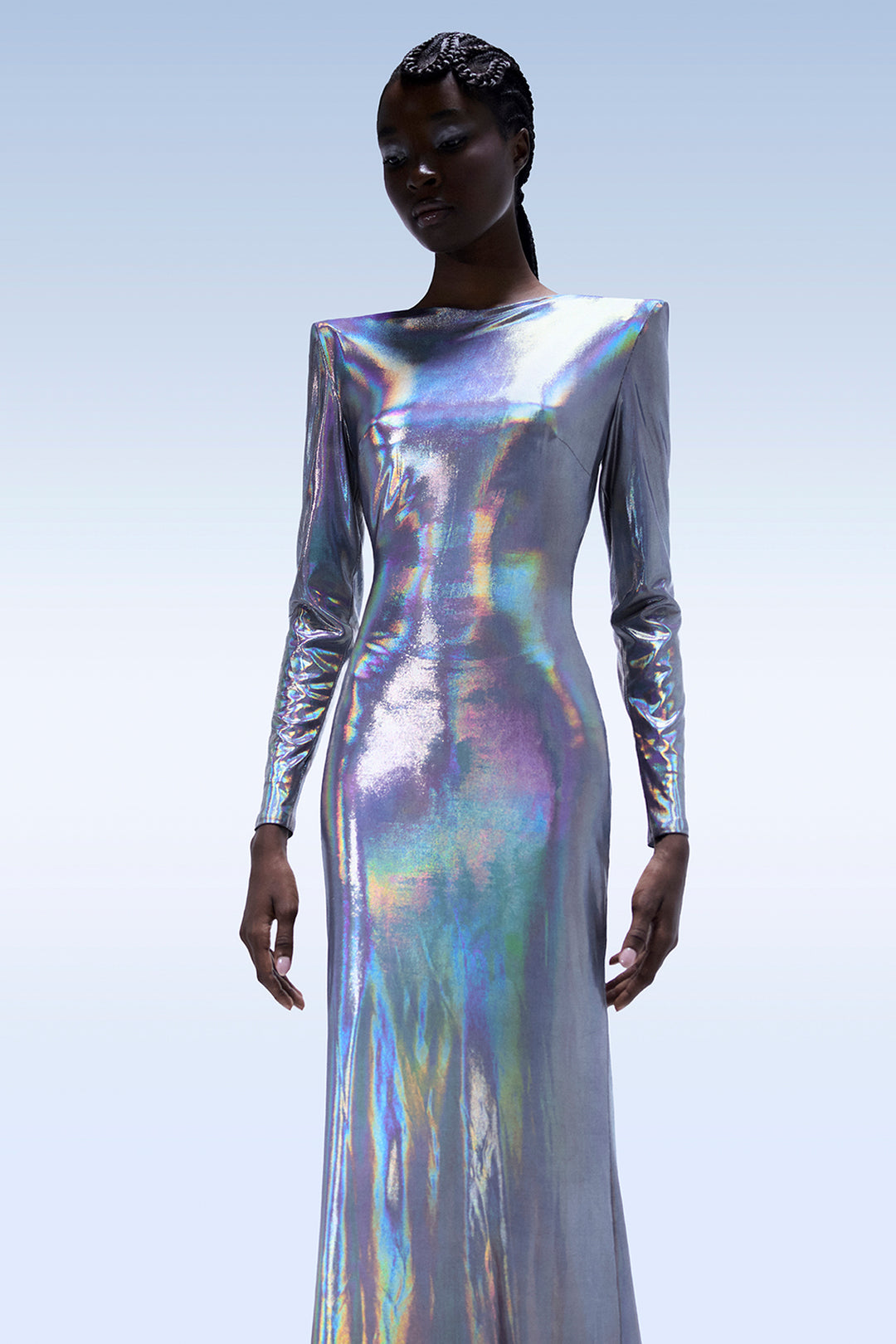 Long-Sleeved with Structured-Shoulder Dress